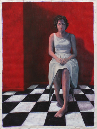 Selbstporträt  
2011  
Acryl auf Leinwand  
217 x 160 cm