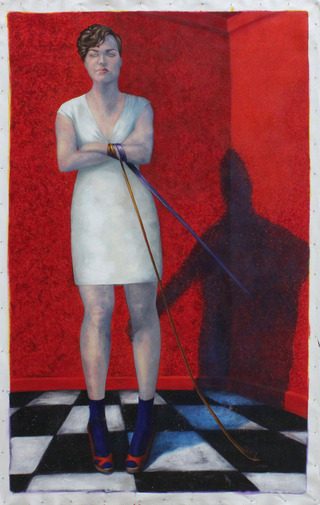 Selbstporträt  
2011  
Acryl auf Leinwand  
254 x 160 cm